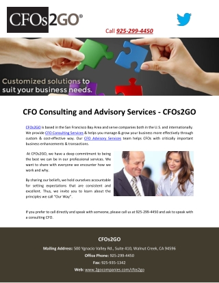 CFO Consulting and Advisory Services - CFOs2GO