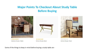 Major Points to Checkout about Study Table before Buying