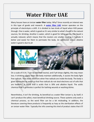 Water Filter UAE