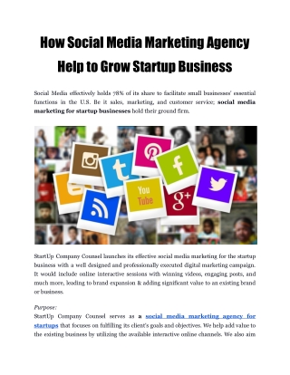 How Social Media Marketing Agency Help to Grow Startup Business