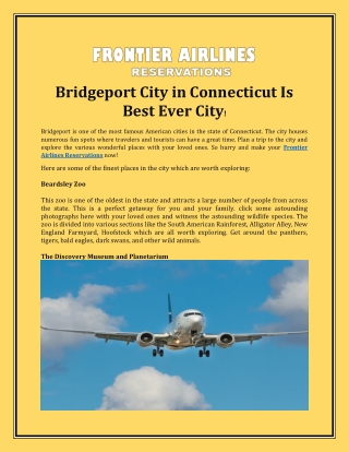 Bridgeport City in Connecticut Is Best Ever City