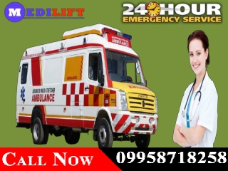 Medilift: the ICU setup with other equipment-Road Ambulance Service in Jamshedpur and Hazaribagh