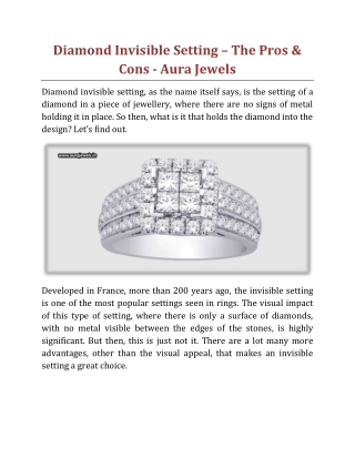 Diamond Invisible Setting – The Pros & Cons - Aura Jewels