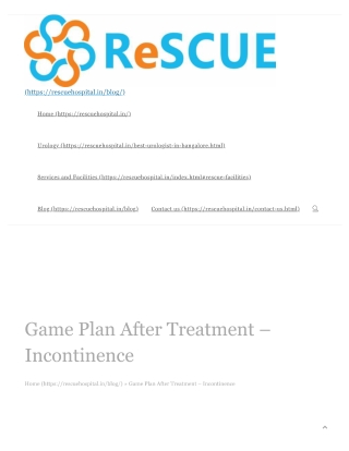 Game Plan After Treatment – Incontinence