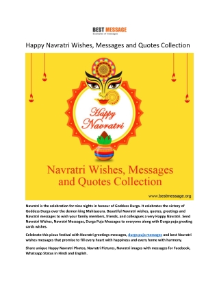 Happy Navratri Wishes, Navratri Messages and Quotes