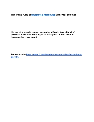 The unsaid rules of designing a Mobile App with 'viral' potential