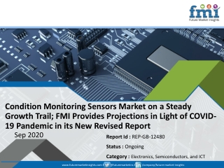 Condition Monitoring Sensors Market on a Steady Growth Trail; FMI Provides Projections in Light of COVID-19 Pandemic in