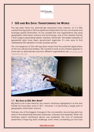 GIS and Big Data: Transforming the World