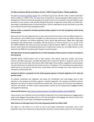 IoT Node and Gateway Market by Hardware, End-Use | COVID-19 Impact Analysis | MarketsandMarkets