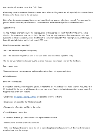 Common Http Errors And Learn How To Fix Them