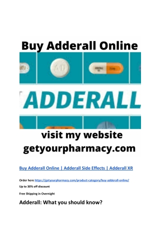 Buy Adderall Online | Adderall Side Effects | Adderall XR