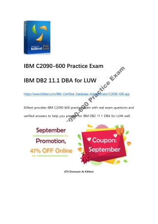 IBM DB2 DBA C2090-600 Practice Exam Killtest