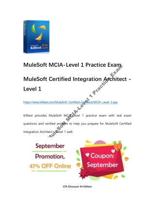 MuleSoft Certified MCIA-Level 1 Practice Exam Killtest