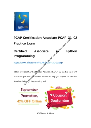 PCAP Certification Associate PCAP-31-02 Practice Exam Killtest