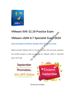 VMware vSAN Specialist 2020 5V0-21.19 Practice Exam Killtest