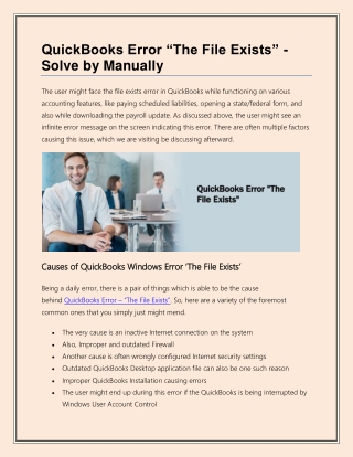 Fix QuickBooks Error The File Exists with exiting steps