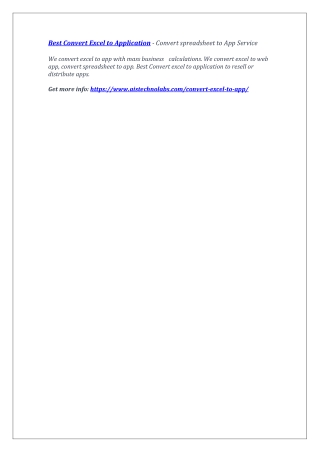 Best Convert Excel to Application - Convert spreadsheet to App Service