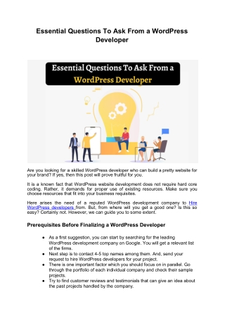 Must Ask These Question to WordPress Web Development Company India - CSSChopper