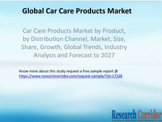 Car Care Products Market by Product, by Distribution Channel, Market, Size, Share, Growth, Global Trends, Industry Analy