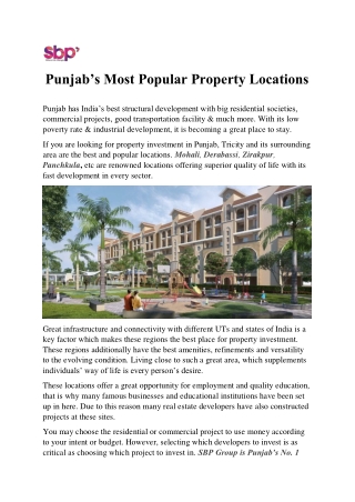 Punjab's Most Popular Property Locations