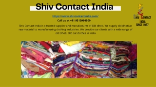 Supplier of Old Cut Clothes in Delhi NCR ?