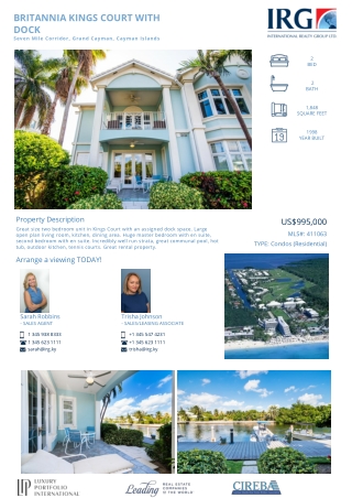 Buy BRITANNIA KINGS COURT WITH DOCK-411063 - IRG Cayman