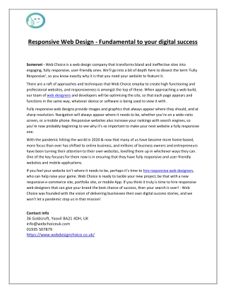 Responsive Web Design - Fundamental to your digital success