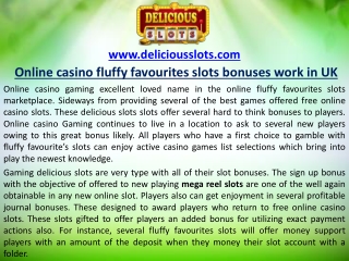 Online casino fluffy favourites slots bonuses work in UK