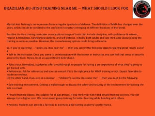 Brazilian Jiu-Jitsu Training Near Me — What Should I Look For