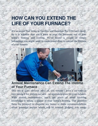 HOW CAN YOU EXTEND THE LIFE OF YOUR FURNACE?