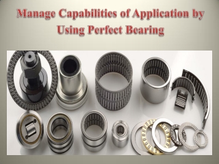 Manage Capabilities of Application by Using Perfect Bearing