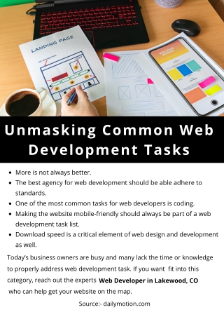 Unmasking Common Web Development Tasks