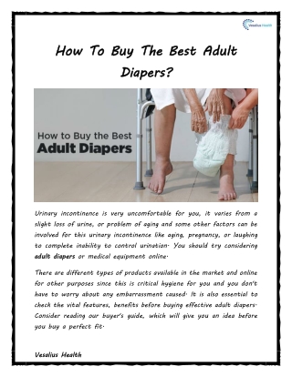 How To Buy The Best Adult Diapers?
