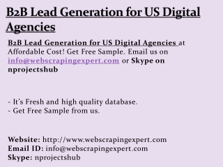 B2B Lead Generation for US Digital Agencies