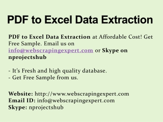 PDF to Excel Data Extraction