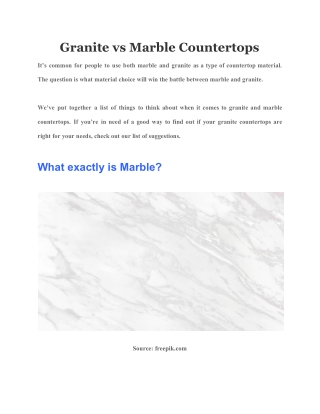 Granite vs Marble Countertops