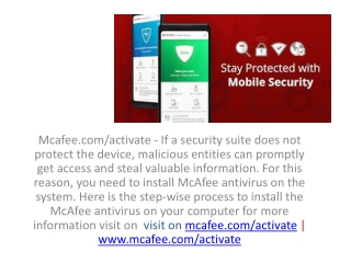 Mcafee.com/activate - How to Install McAfee Setup from the Internet