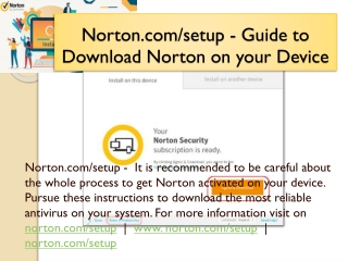 www.Norton.com/setup  -  The Norton Setup at Norton.com/setup