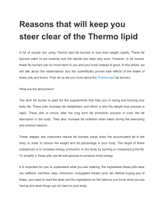 Thermo lipid