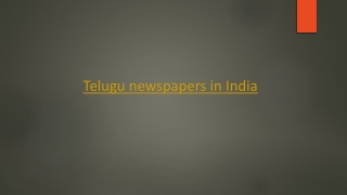 Telugu newspapers in India