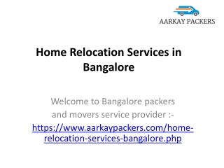 House Home Relocation Services in Bangalore