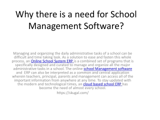 Why there is a need for School Management Software?