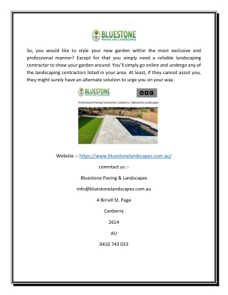 Professional Paving Contractors Canberra | Bluestone Landscapes