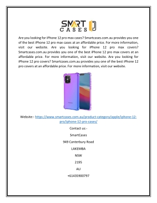Iphone 12 pro max cases | Smartcases.com.au