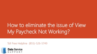 Wondering How to Fix View My Paycheck Not working error?