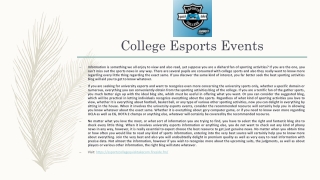 College Esports Events