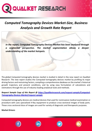 Computed Tomography Devices Market Size, Industry Analysis and Forecast Report by 2027