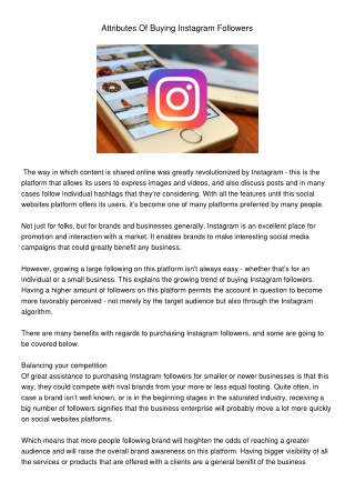 Attributes Of Buying Instagram Followers