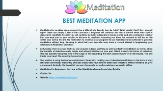 BEST MEDITATION APP