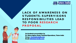 Lack of Awareness on Students Lead to Poor Research Proposal- Tutors India